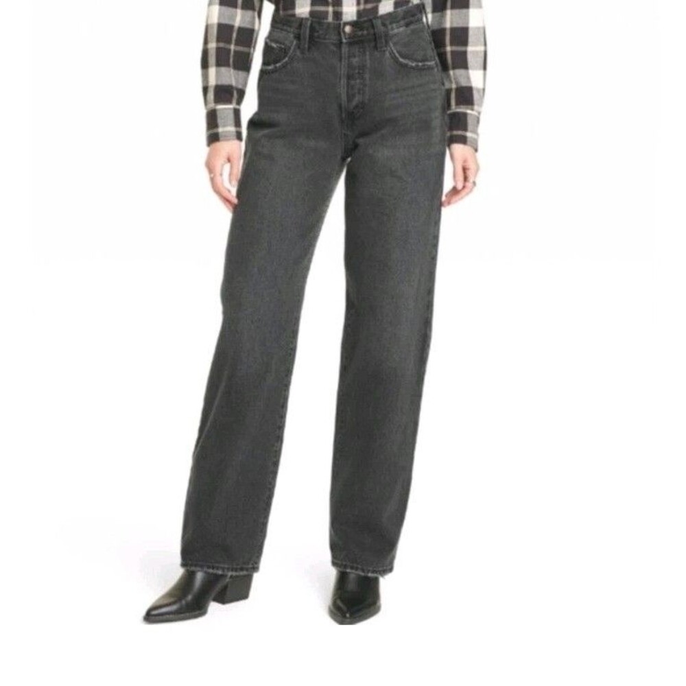Universal Thread 8R Women's Mid-Rise 90's Baggy Jeans Black Classic